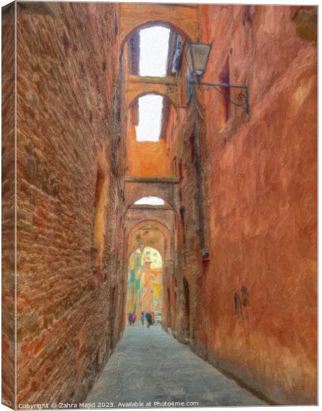 Sienna Italy alley walks Canvas Print by Zahra Majid