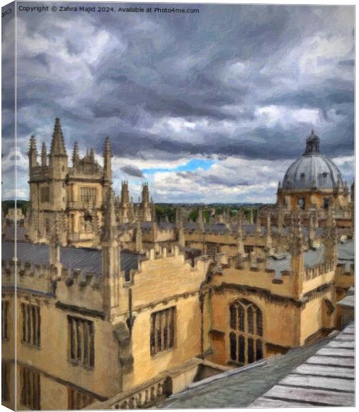 Oxford University View Canvas Print by Zahra Majid