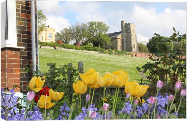 Summer Daffodils in Dickens Rochester Canvas Print by Zahra Majid