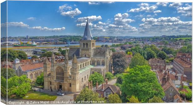 Beautiful Rochester Cathedral view from the Castle Canvas Print by Zahra Majid
