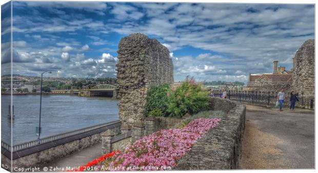 Castle Wall and Castle Gardens Historic Rochester Canvas Print by Zahra Majid