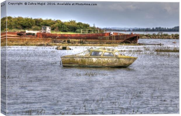 An Abandoned Boat near Horrid Hill in Kent Canvas Print by Zahra Majid