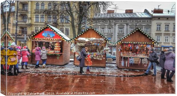 Christmas in Lviv Canvas Print by Zahra Majid