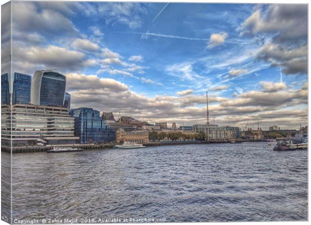 London Blue like the stone Canvas Print by Zahra Majid