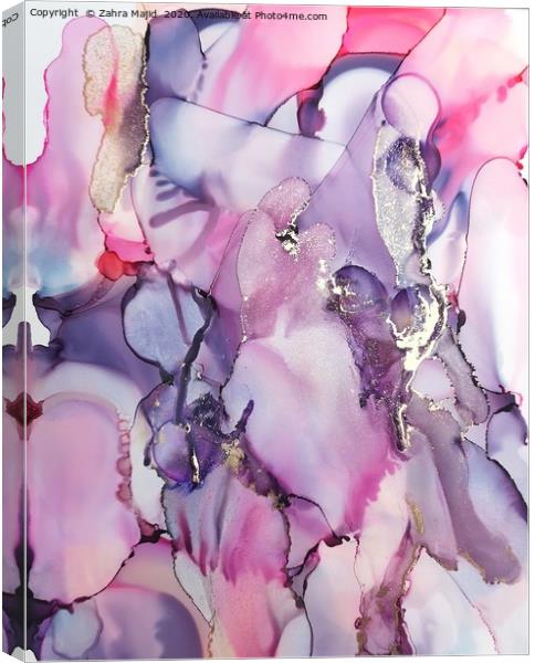 Fluid Pink Lilac Drama Canvas Print by Zahra Majid