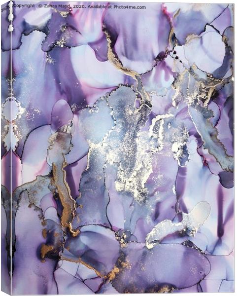 Lilac Fluid Madness Canvas Print by Zahra Majid