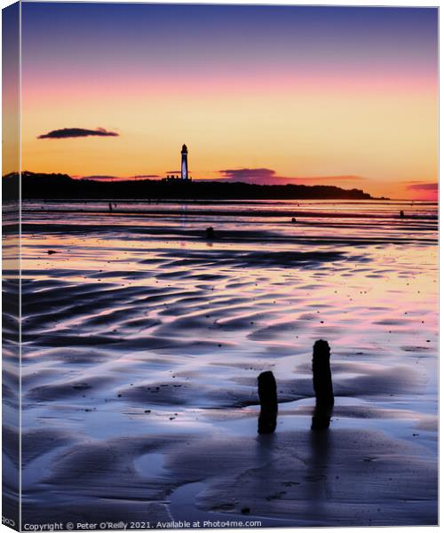 West Beach, Lossiemouth at Sunset Canvas Print by Peter O'Reilly