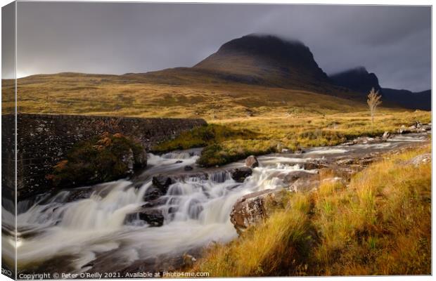 Russel Burn and Beinn Bhan, Wester Ross Canvas Print by Peter O'Reilly