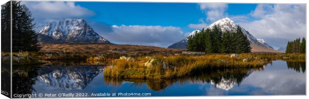 Meall a'Bhuiridh and Buachaille Etive Mor, Glen Coe Canvas Print by Peter O'Reilly