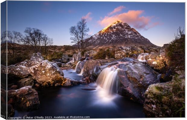 First Light on The Buachaille Canvas Print by Peter O'Reilly