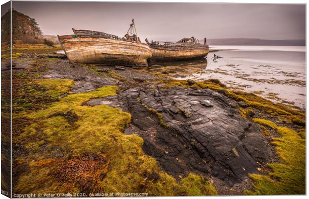 Abandoned Boats, Isle of Mull Canvas Print by Peter O'Reilly