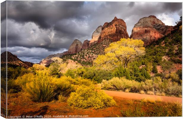 Gathering Storm over The Watchman Canvas Print by Peter O'Reilly