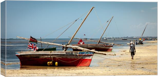 Beach Scene, Kenya Canvas Print by Peter O'Reilly