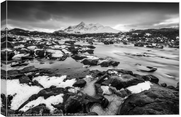River Sligachan and the Black Cuillin Canvas Print by Peter O'Reilly
