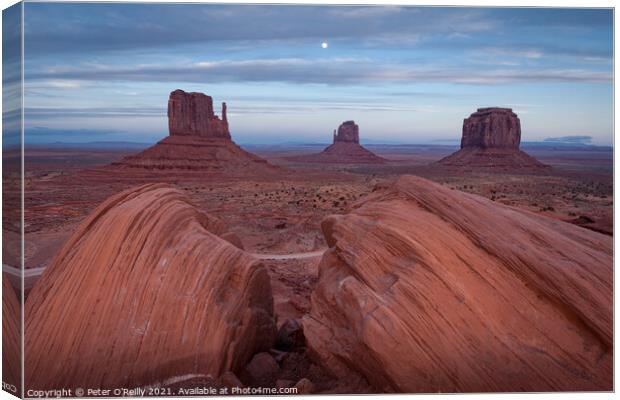Monument Valley Moonrise #2 Canvas Print by Peter O'Reilly