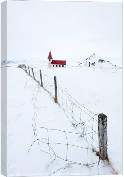 Hellnar Church, Iceland Canvas Print by Peter O'Reilly