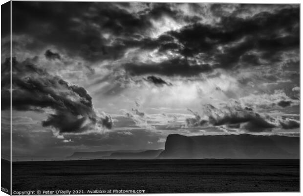 Angry Sky, Iceland Canvas Print by Peter O'Reilly