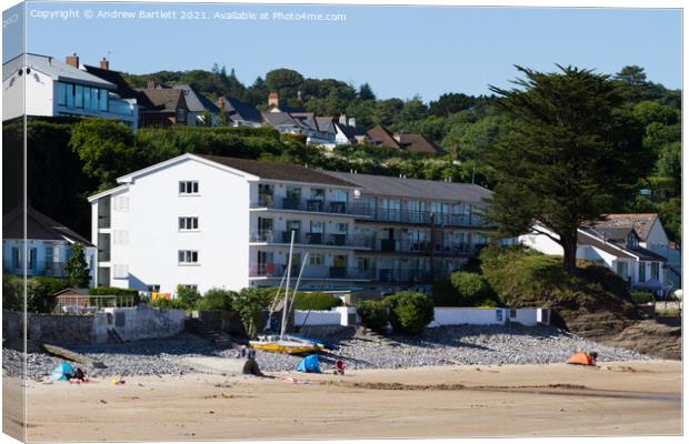 Saundersfoot beach, Pembrokeshire, West Wales, UK Canvas Print by Andrew Bartlett