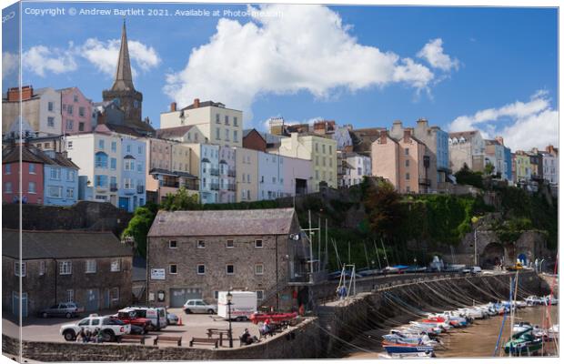 Tenby harbour, Pembrokeshire, West Wales, UK Canvas Print by Andrew Bartlett