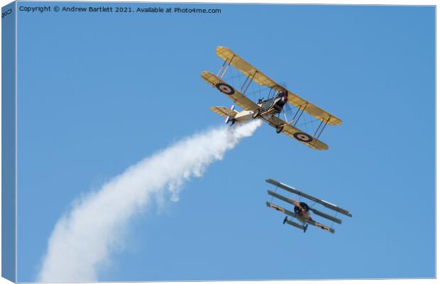 The Bremont Great War Display Team at The Royal International Air Tattoo, UK Canvas Print by Andrew Bartlett