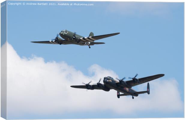 Battle Of Britain Memorial Flight Canvas Print by Andrew Bartlett