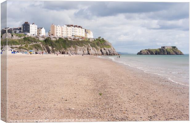 South Beach, Tenby, West Wales, UK Canvas Print by Andrew Bartlett