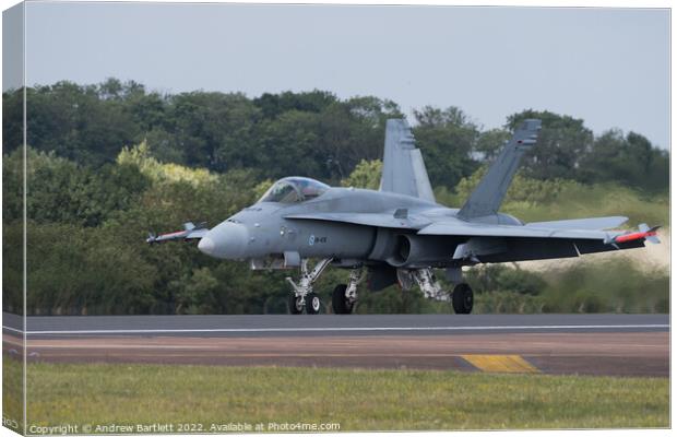 Finnish Air Force, F/A-18C Hornet, HN-406 Canvas Print by Andrew Bartlett