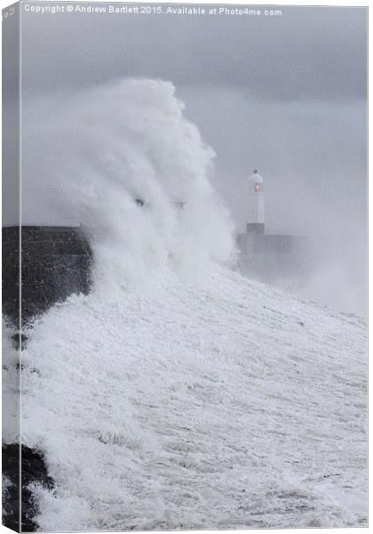  Porthcawl lighthouse, South Wales, UK Canvas Print by Andrew Bartlett