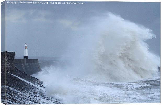  Porthcawl lighthouse, South Wales, UK. Canvas Print by Andrew Bartlett