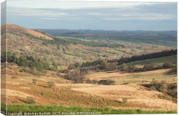 Storey Arms, Brecon Beacons, South Wales, UK.  Canvas Print by Andrew Bartlett