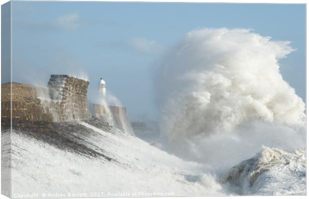 Porthcawl, South Wales, UK, Hurricane Ophelia. Canvas Print by Andrew Bartlett