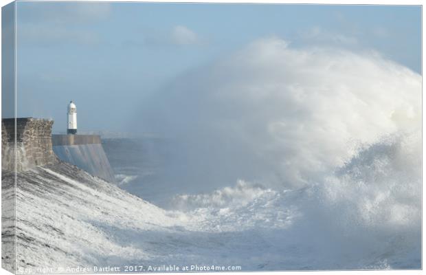 Porthcawl, South Wales, UK, Hurricane Ophelia Canvas Print by Andrew Bartlett