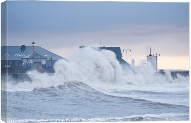 Stormy seas at Porthcawl, UK. Canvas Print by Andrew Bartlett