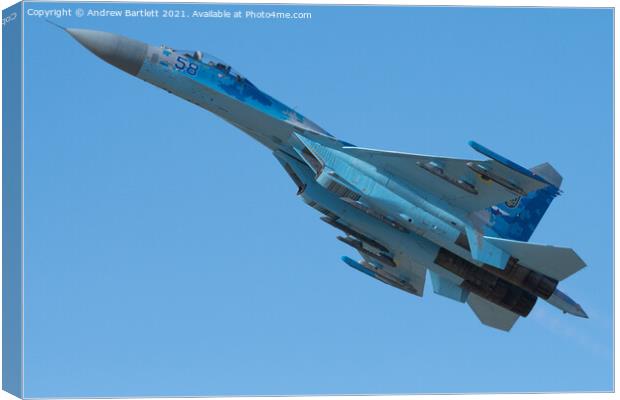 Sukhoi Su27p Flanker Canvas Print by Andrew Bartlett