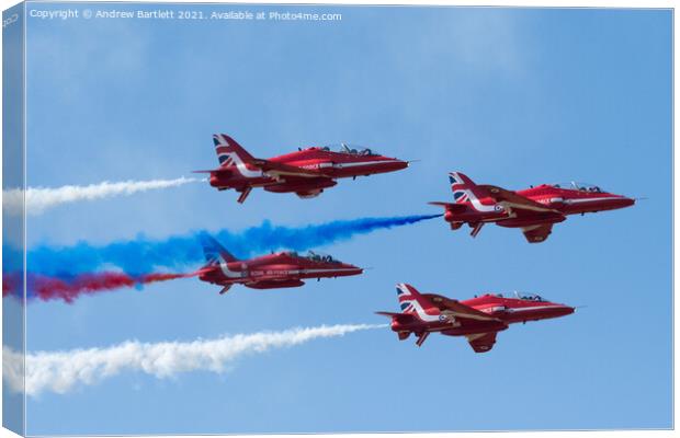 RAF Red Arrows Canvas Print by Andrew Bartlett