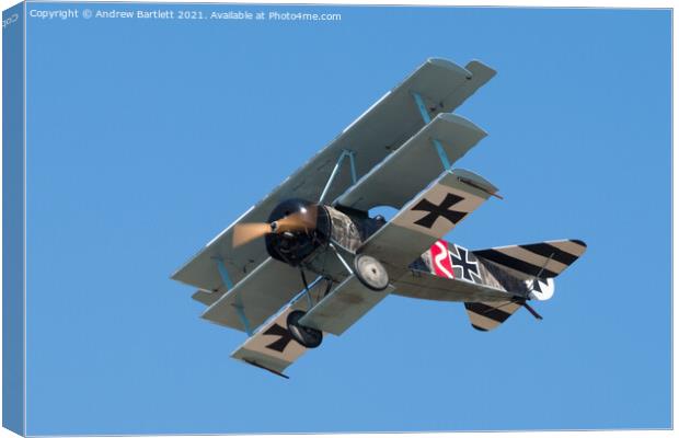 Fokker Dr1 Triplane Canvas Print by Andrew Bartlett