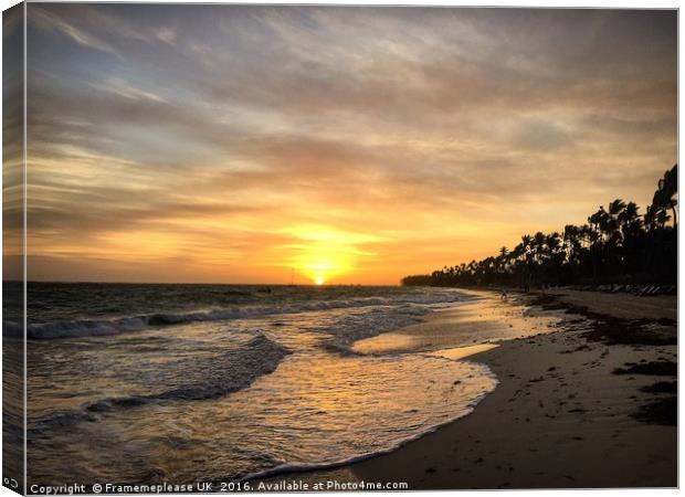Punta Cana Sunrise Canvas Print by Framemeplease UK