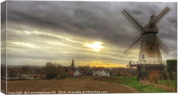 Woodchurch Windmill  Canvas Print by Framemeplease UK