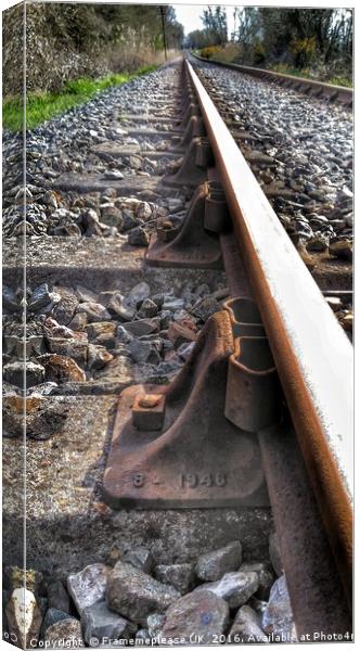 Kent and East Sussex Railway track built 1946 Canvas Print by Framemeplease UK