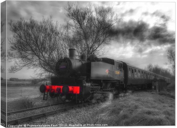 Steam train with a Red bumper Canvas Print by Framemeplease UK