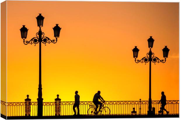   Seville bridge at sunset Canvas Print by Stephen Giles