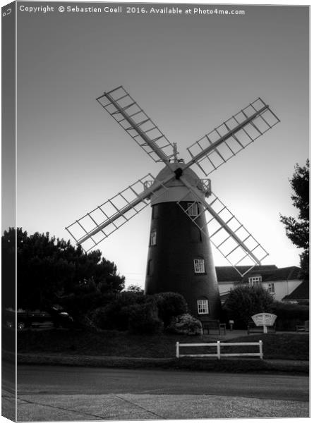Mundesley Windmill Canvas Print by Sebastien Coell