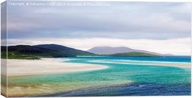Luskentyre beach on the Scottish isle of Harris Canvas Print by Sebastien Coell