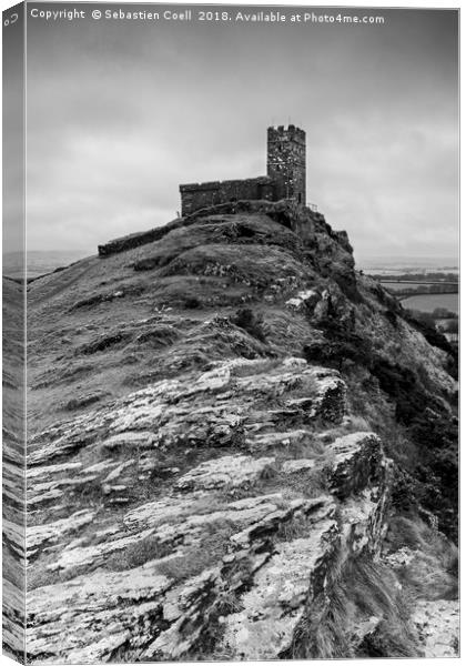 Church with a view - Brentor.. Canvas Print by Sebastien Coell