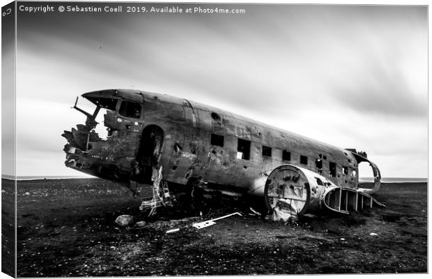 DC3 plane crash Canvas Print by Sebastien Coell