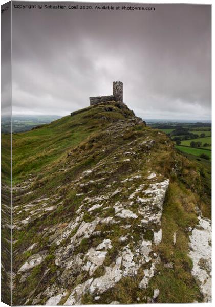 Church with a view - Brentor Canvas Print by Sebastien Coell