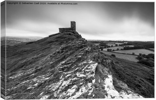 Church with a view - Brentor Canvas Print by Sebastien Coell