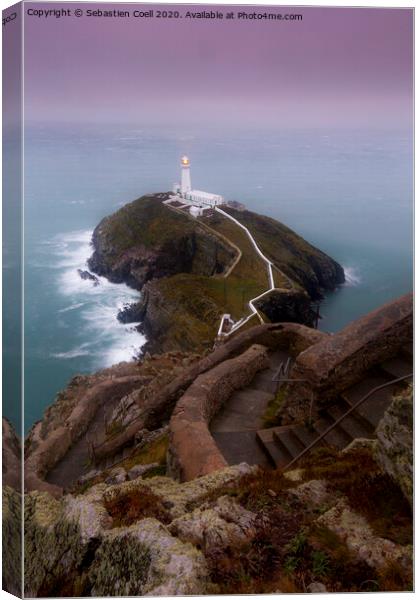 South Stack Lighthouse Canvas Print by Sebastien Coell