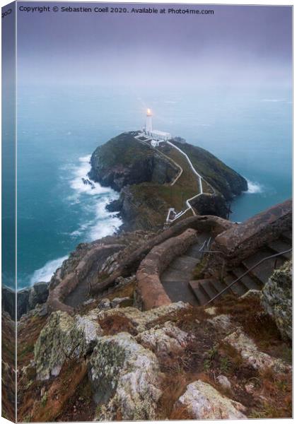 South Stack Lighthouse Canvas Print by Sebastien Coell