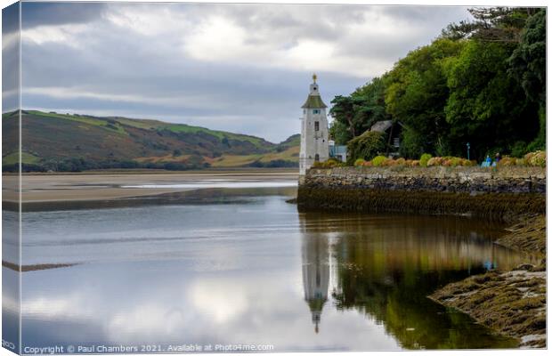 The Afon Dwyryd at Portmeirion North Wales.  Canvas Print by Paul Chambers